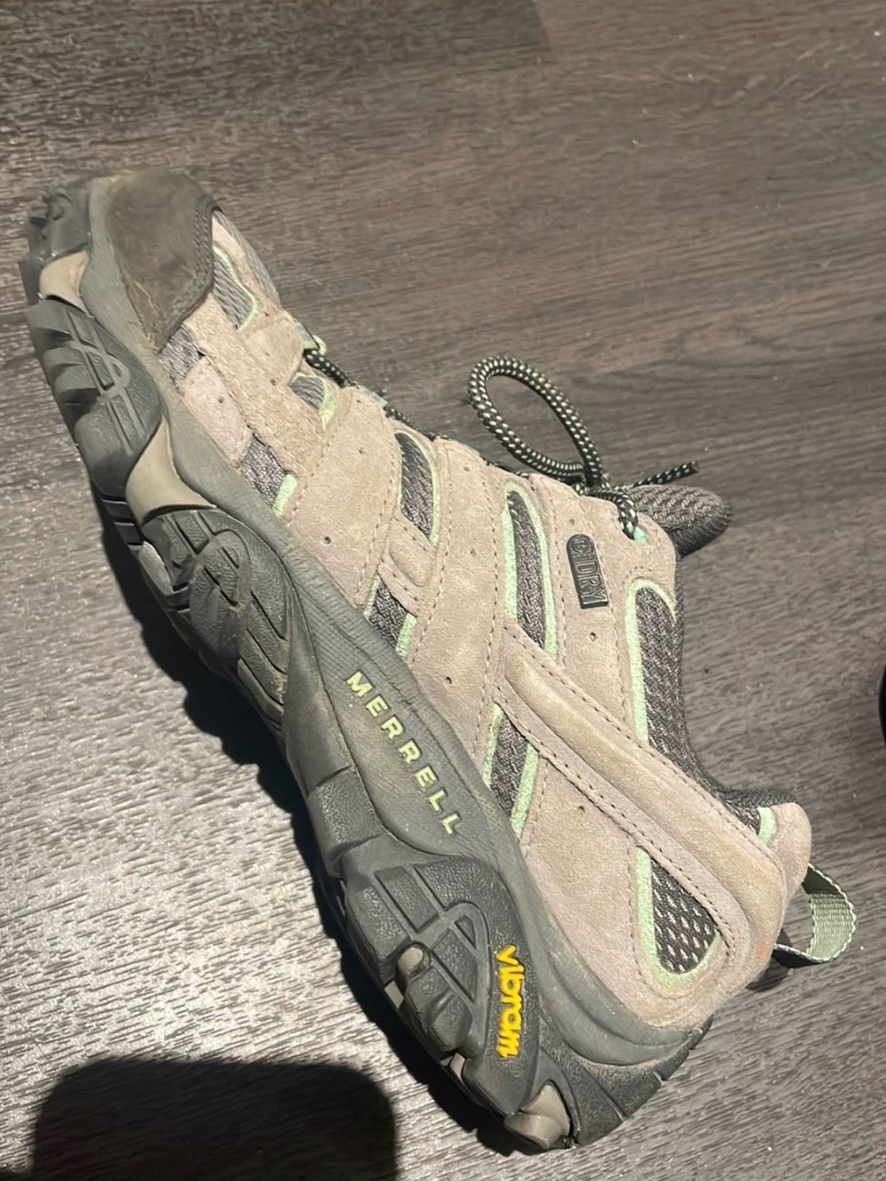 Merrell Women's Taupe and Gray Hiking Sneakers - Picture 6 of 7